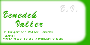 benedek valler business card